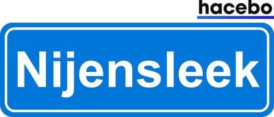 Hacebo - Plaatsnaam Sticker - 29x10 CM - Nijensleek sticker - Verkeersborden sticker - grappige cadeaus - Nijensleek