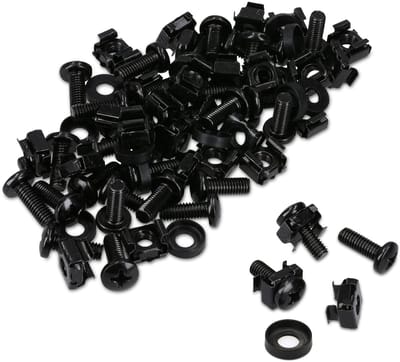 kwmobile M6 kooimoeren 20 stuks - Stalen kooimoerenset - Inclusief schroeven en sluitringen - Voor 10 inch of 19 inch serverkasten en patchkasten