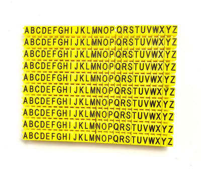 Dailygoody - Kabelmarkers - C-Type Clip-on - 260 stuks - Gele kleur - Numeriek gecodeerd - Voor 2-3mm kabel - Handig voor kabelbeheer