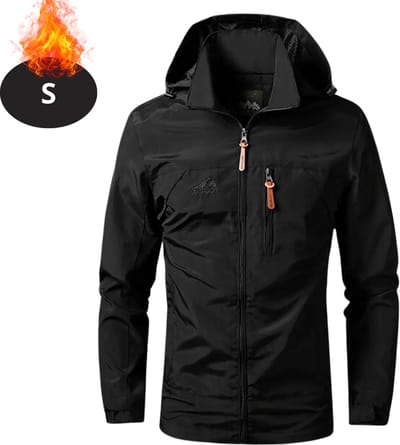Nivard Windjas Voor Heren - Parka - Lente & Herfst - Jas - Volwassen - Windjack - Windbreaker - Outdoor - Buiten - Zwart - Maat S