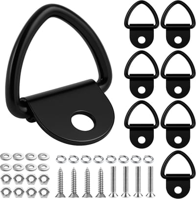 Sjorankers Set - Bevestigingshaken - Lading Zekeren - Heavy Duty Staal - 450 KG Draagvermogen - Zwart