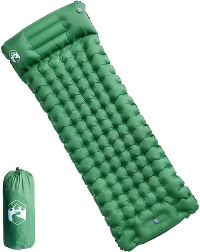 Campingmatras met kussen - Slaapmat luchtmatras - Kamperen en backpacken - Zelfopblaasbaar ultralicht - 28 x 13 x 12 cm