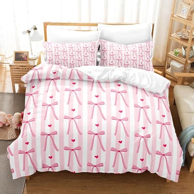 Ensembles de literie à nœud papillon de style populaire Doux et doux pour la peau Draps et housses de couette Confortables et charmants Convient à tous les âges EU Single 135x200cm