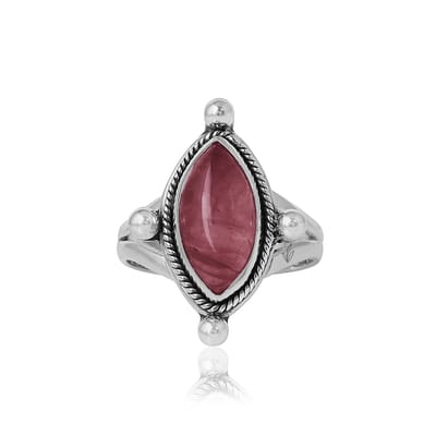 Natuursieraad - 925 sterling zilver granaat ring maat 16.50 mm- Edelsteen sieraad - handgemaakt