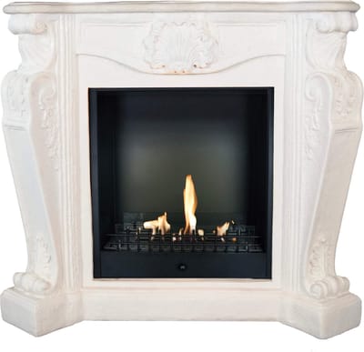 Xaralyn Bio-ethanol haard - Louis BCL-W - wit natuursteen - 3 KW verwarming - haardombouw inclusief inbouwhaard - schouw