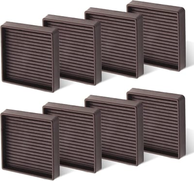 Meubel Zwenkbekers - Vloerbeschermers Bedstoppers - Meubels Stabiliseren - Antislip Rubber Grip - 7 x 7 cm - Bruin