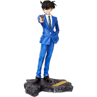 Amine Detective Conan met Pistool Shinichi Kudo Actiefiguur Speelgoed 30cm no box blue