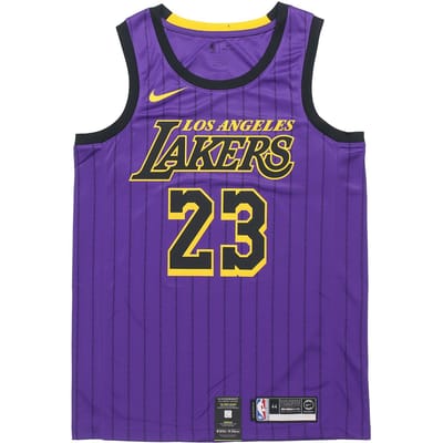 Nike NBA Los Angeles Lakers LeBron James City Fan Edition Jersey Paars Heren Streetwear AJ4618-510 S purple