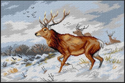 Borduurstramien Orchidea - After Carl Deiker - Stags in the Snow - 40 x 60 (STRAMIEN ZONDER GARENS)