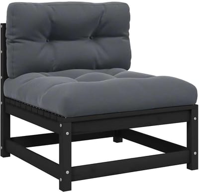 Tuin Middenbank - Modulaire Loungebank - Ontspannen Buiten - Massief Grenenhout - 70 x 70 x 67 cm - Zwart