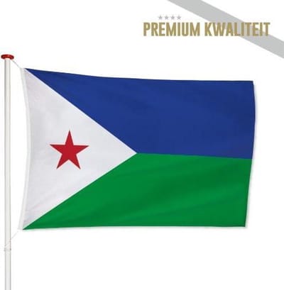 Djiboutiaanse Vlag Djibouti 100x150cm - Kwaliteitsvlag - Geschikt voor buiten