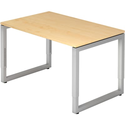 REGO 12 S | Bureau - 120x80 Esdoorn/Zilver Tafelhoogte I In hoogte verstelbaar