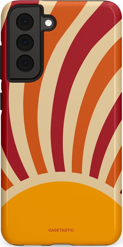 Casetastic Hoesje Geschikt voor Samsung S21 FE - Stijlvolle Beschermende Duo-layer Case - Retro zomer