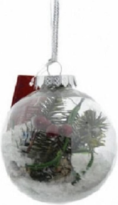 ZoeZo Design - 20 stuks - kerstbal - doorzichtig - kunststof - met decoratie - Ø 8 cm