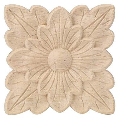 Dailygoods- Hout Gesneden Applique - Decoratie Meubel - Decoratie Muur - Decoratie Tuin - Decoratieve Schaal - Bloem Patroon