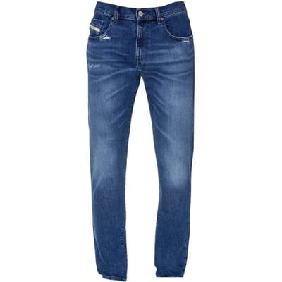 Diesel Heren D-Strukt Denim Distressed Reinforced Jeans (Blauw)