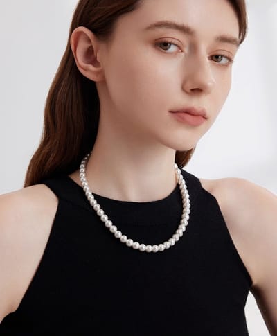 Parelketting – Ketting Dames – Witte Parels – 8mm