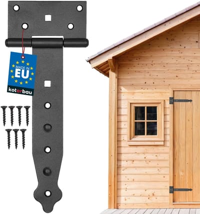 KOTARBAU® Schuurdeur Scharnieren, Staal, 200 mm, Zwart, T-Scharnier, Poortscharnieren, Deurscharnieren, Poortbanden, Poortbeslag