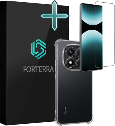 Hoesje Met Screenprotector - Geschikt voor Xiaomi Redmi Note 14 Pro - Sterk & Shockproof - Back Cover - Siliconen Case - Telefoon Hoes - Shock Proof - Transparant