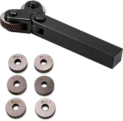 Dailygoods- Rändelrad set 7 stuks - Stalen kartelgereedschap - 26x8x8mm - Lineair kartelwiel - 0,5mm/1mm/2mm - Voor draaibank en metaalbewerking