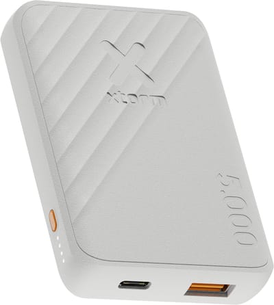 Xtorm Go2 Powerbank 5000 mAh – Dubbele Poorten – Compacte Kleine Powerbank voor Telefoon – Ash White