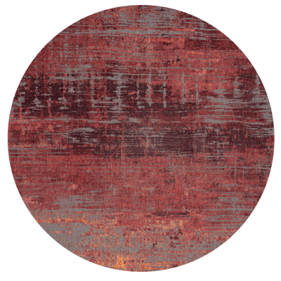 Wasbaar Binnen & Buiten Vloerkleed - 240 x 240 cm - Louis De Poortere Streaks Nassau Red - Laagpolig Tapijt - Gerecycled PET - Made in Belgium - Circulair