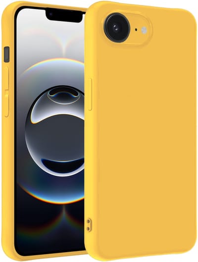 Hoesje - Geschikt voor Apple iPhone 16e / 17e - Sterk & Shockproof - Siliconen Case - Hoes Cover - Telefoonhoes - Geel