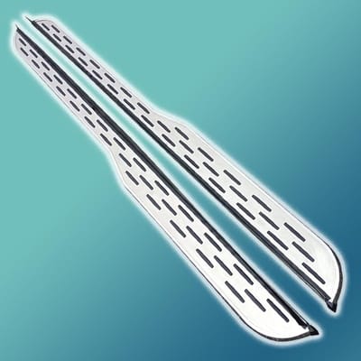 Zijtreeplanken - Treeplanken Opstapjes - Gemakkelijk Instappen - Stevig Aluminium Frame - 2 stuks - Zilver Zwart