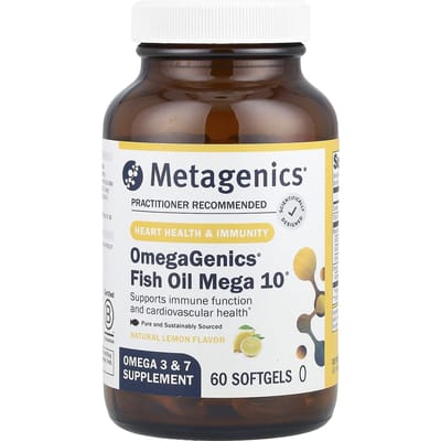 Metagenics, OmegaGenics®, Visolie Mega 10®, Natuurlijke Citroensmaak, 60 Softgels