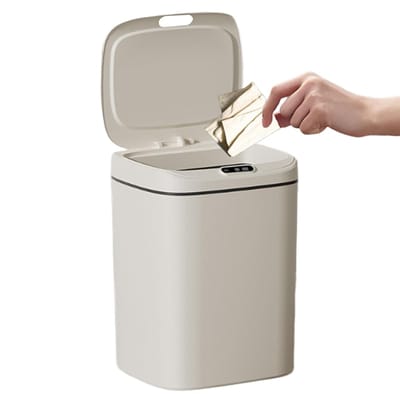 Slimme prullenbak - Vuilnisbak sensor - Contactloos weggooien - Stabiele bewegingssensor - 28x23x20 cm - Wit