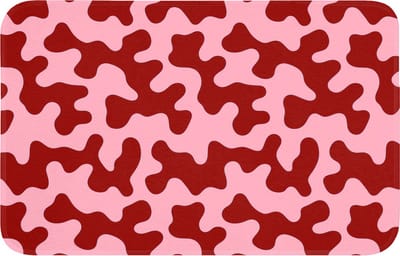 Badmat 80x50 cm - Antislip - Modern - Abstract - Rood - Badmatten voor badkamer - Badkamermat - Douchemat - Badkamer mat