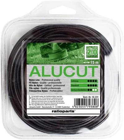 Vierkante Trimmerdraad Nylon met Aluminiumdeeltjes 2.0mm - 15 Meter