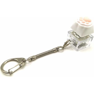 Siliconen Kattenpoot Sleutelhanger Stressverlichtend Speeltje met LED Licht Flits Effect voor Toetsenbord Liefhebbers Draagbare Fidget Sleutelhanger Cadeaus white