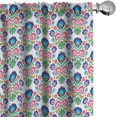 ABAKUHAUS Gordijnen – 2-delige set 75 x 225 cm – microvezel, veelkleurig, halfverduisterend