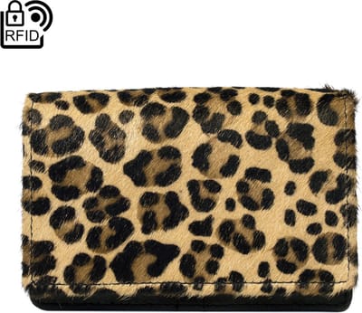 Zwart Leren Dames Portemonnee Klein Met Vacht En Anti-Skim – Kleine Dames Portemonnee Buffelleer RFID