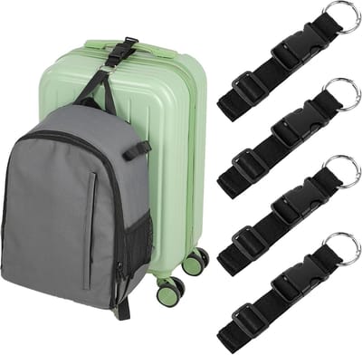 Famanu - Set van 4 draagriemen met haken voor extra tas of jasbevestiging – Zwart
