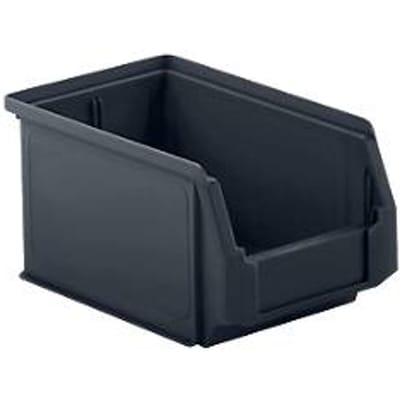 Magazijnbak LF 221 SSI Schäfer - gerecyleerde polypropeen - L 234 x B 150 x H 122 mm - 2,7 l - ijzergrijs - 25 stuks