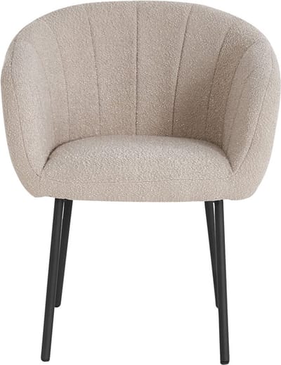 Interiax Eetkamerstoel 'Alina' BouclÃ© Beige