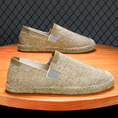 Heren Linnen Casual Schoenen Dames Handgemaakte Geweven Vissers Schoenen Mode Casual Platte Espadrilles Rijschoenen Grote Maten 39 brown