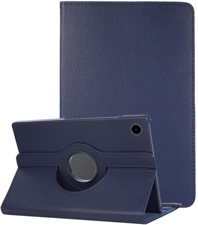Hoesje - Geschikt voor Samsung Galaxy Tab A9 - 360 Graden Draaibare Hard Cover Case - Tablet Hoes Draaibaar - Donkerblauw
