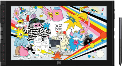 XPPen Artist 16 3rd grafisch tablet met 15,4-inch scherm - X4 Smart Chip stylus, 16384 drukgevoeligheidsniveaus, ontspiegelend gelamineerd scherm, X-Dial scrollwiel - Compatibel met Windows/Mac/Android/Chrome