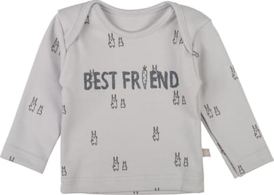 Plum Plum - T-shirt lange mouwen - Bunny - Lichtgrijs