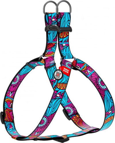 WAUDOG Summer Harnas / Hondentuigje - Nylon - Gratis QR Tag - Breedte: 15 mm - Borstomtrek: 40 - 55 cm (GELIEVE ALVORENS BESTELLEN OPMETEN)