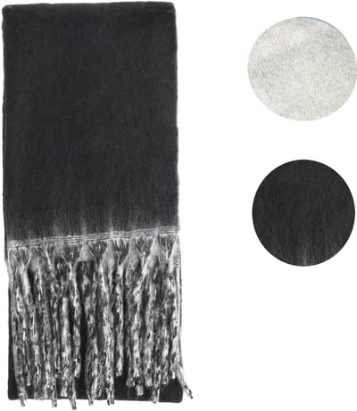 Emilie scarves - sjaal - wintersjaal - dames - tweekleurig - zwart & grijs