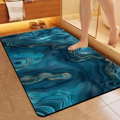 3D Visuele Driedimensionale Kleurrijke Vloermat Badkamervloermat Diatomeeënmodder Stijl Badkamer Absorberende Voetmat Entree Deurmat 50 * 80Cm