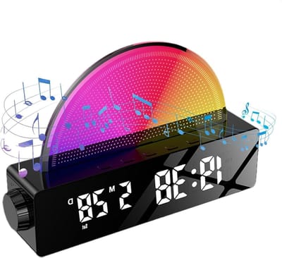 Wekker Zonsopgang - Slimme Klok - Rustig Ontwaken - Geleidelijke Lichtsimulatie - N.v.t. - Zwart Spiegel