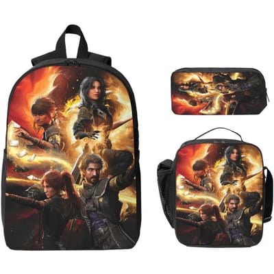3 Stuks Expedition 33 Accessoires Rugzak Set voor Kinderen Pennen Etuis Boekentassen Sets met Lunchbox Voor School Leerlingen Rugzak black