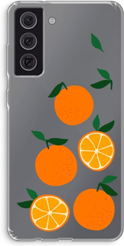 Case Company® - Hoesje geschikt voor Samsung Galaxy S21 FE hoesje - Will you be my clementine - Soft Cover Telefoonhoesje - Bescherming aan alle Kanten en Schermrand