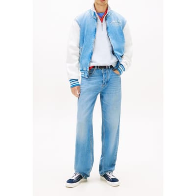 Tommy Hilfiger Denim Bomber Jacket Denim Light Maat: S | Spijkerjassen Outlet | Heren | Blauw