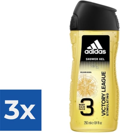 Adidas Douche & Shampoo Men - Victory League 250ML - Voordeelverpakking 3 stuks